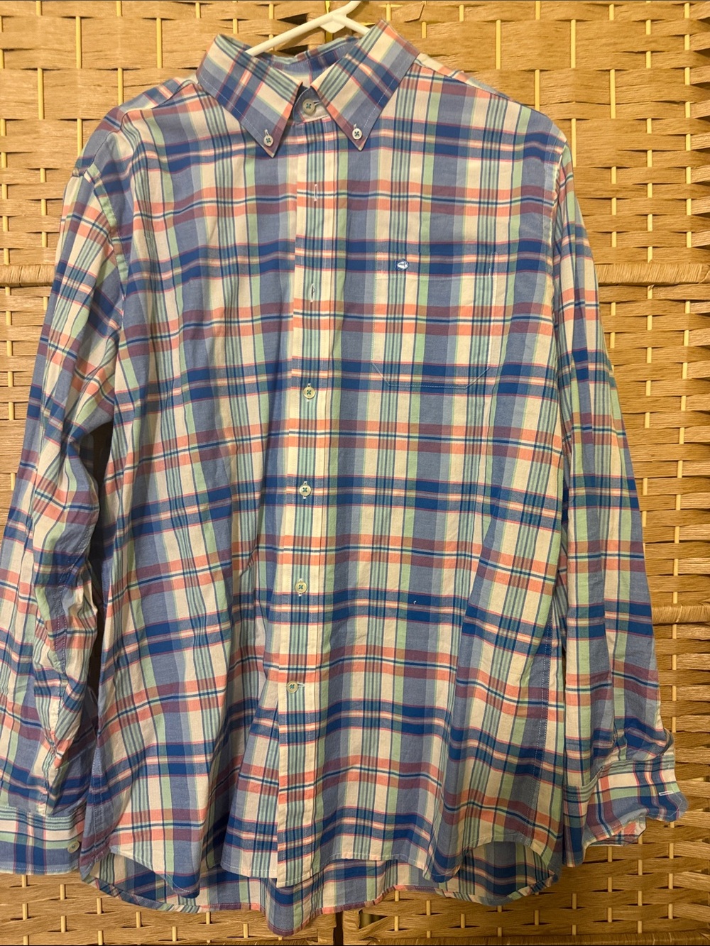 Southern Tide Men's Plaid Button-Down Shirt in Blue, Red & White